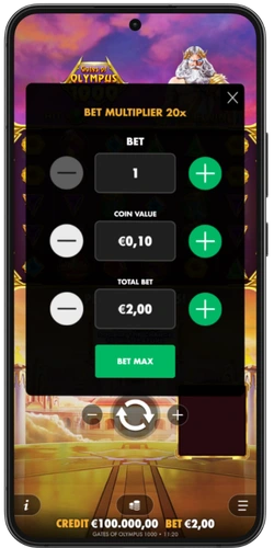 Gates of Olympus 1000 inzet instellen bet multiplier €2,00