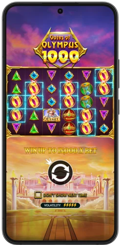 Gates of Olympus 1000 win tot 15000x inzet startscherm